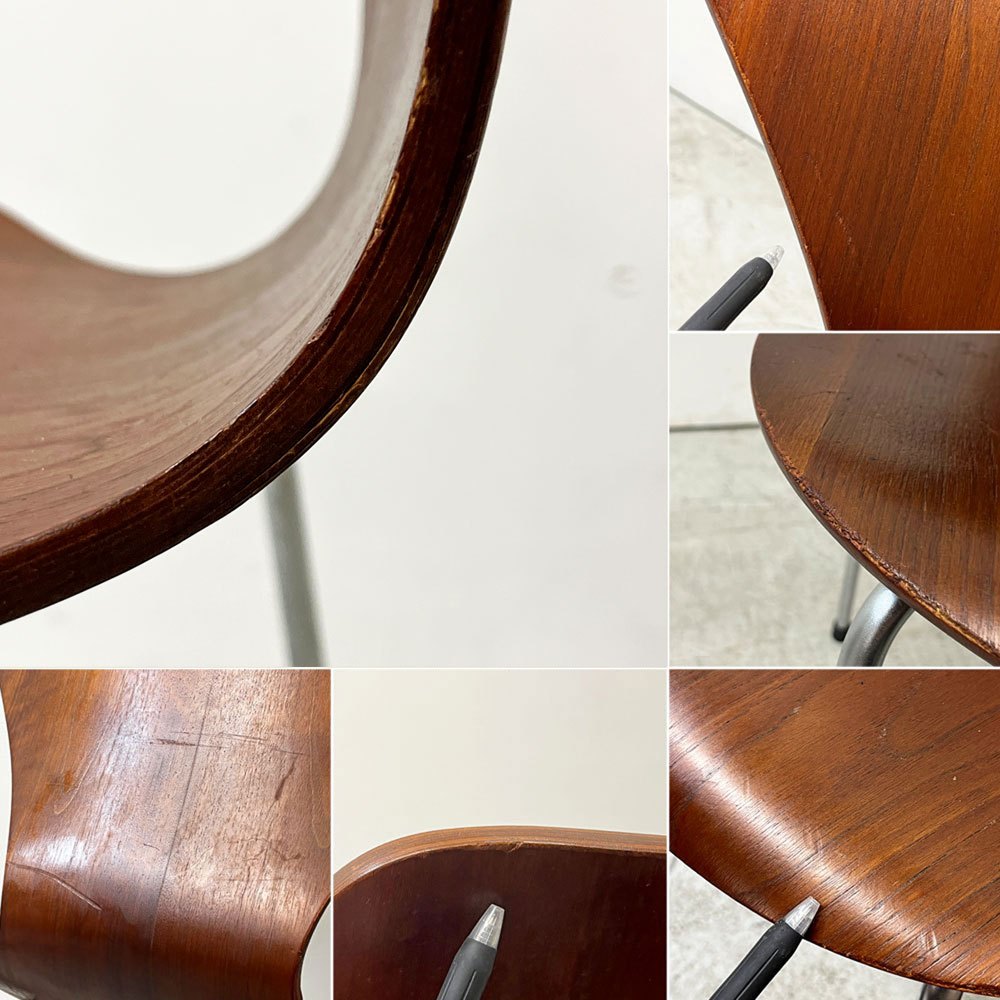 フリッツハンセン Fritz Hansen セブンチェア スタッキングチェア チーク材 1967年製 アルネ・ヤコブセン 北欧 デンマーク ビンテージ 希少 現状品 ●