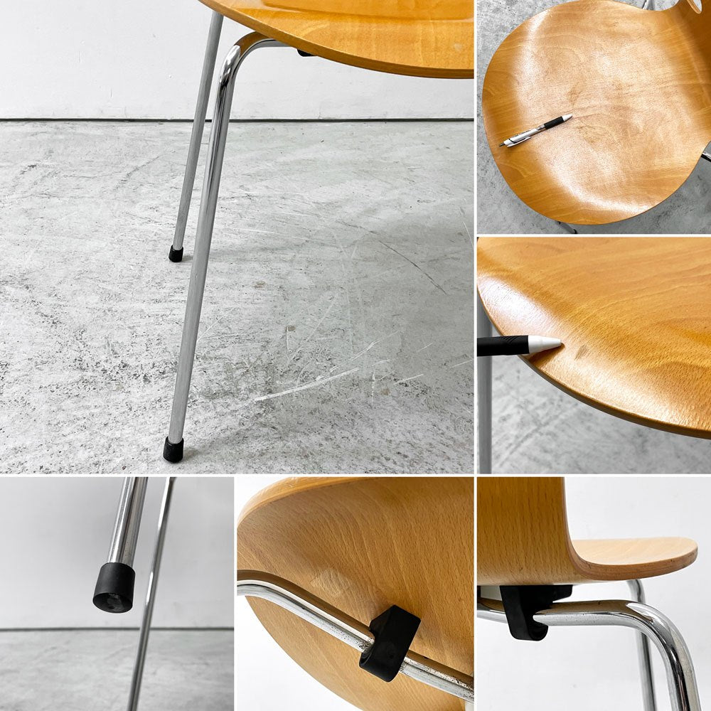 フリッツハンセン Fritz Hansen 3101 アリンコチェア アントチェア 4本脚 ナチュラルビーチ ラッカー仕上げ アルネ・ヤコブセン ●
