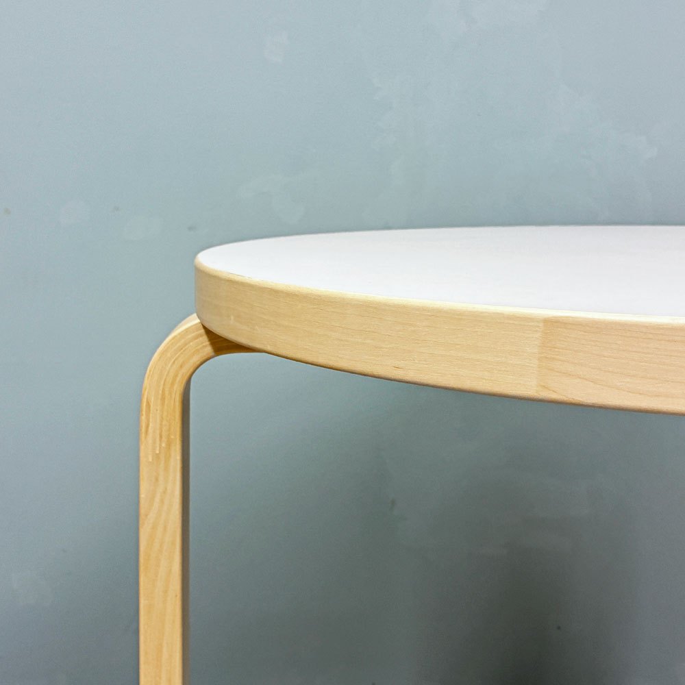 アルテック artek テーブル TABLE 90B ダイニングテーブル リノリウム天板 ペールグレー haluta別注カラー Φ75cm アルヴァ・アアルト ◎