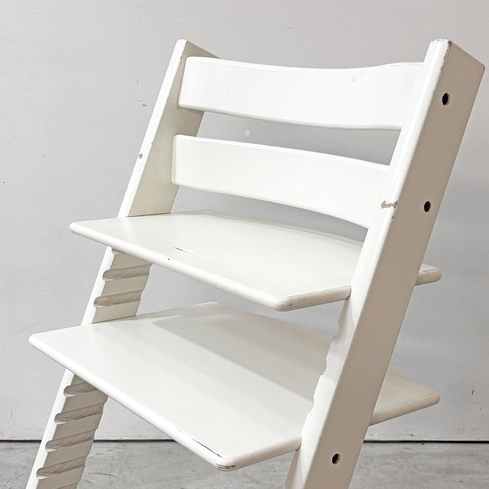 ストッケ STOKKE トリップトラップ TRIPP TRAPP ベビーチェア キッズチェア ホワイトカラー S/N4～ ノルウェー 北欧家具 ●