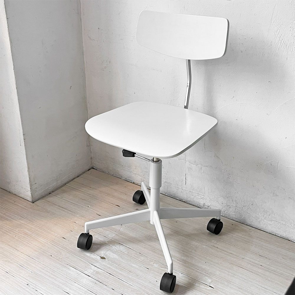 ラボファ Labofa デスクチェア オフィスチェア プライウッド ホワイト ダブルホイール 高さ調整可 デンマーク製 北欧家具 ★