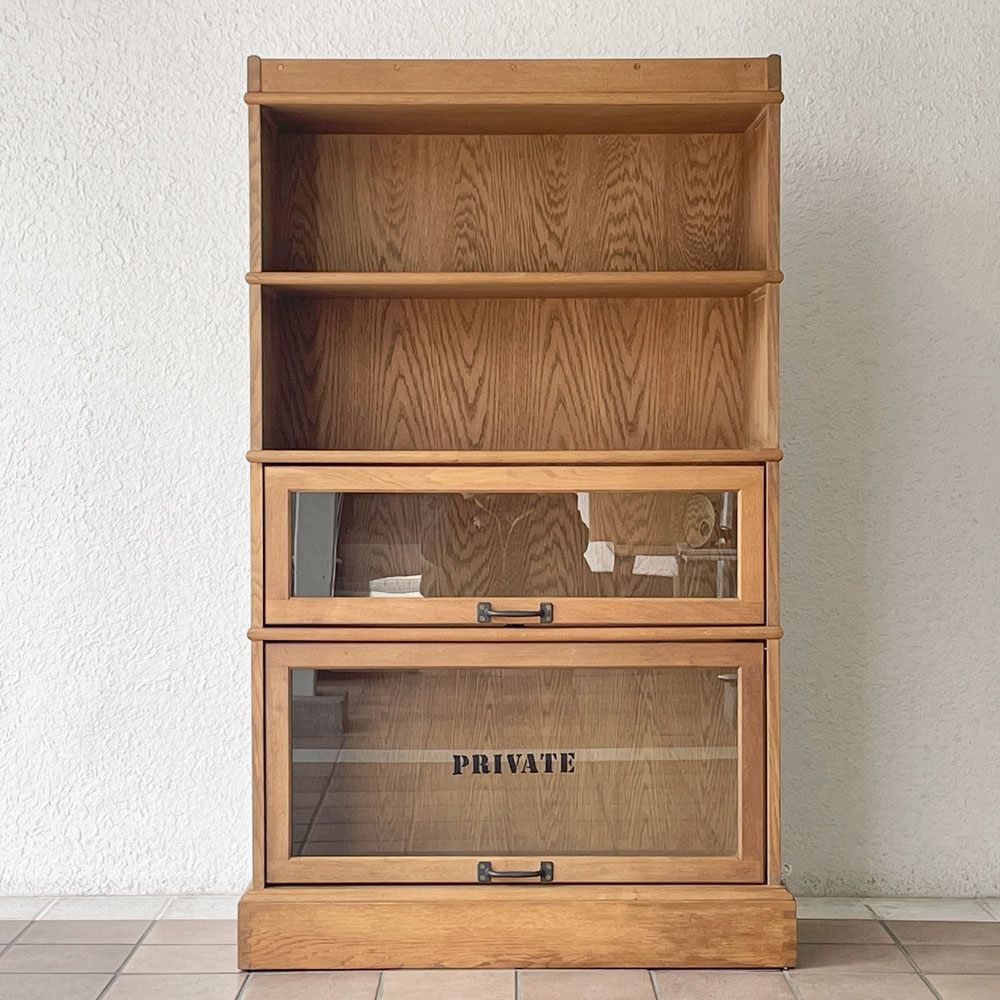 ジャーナルスタンダードファニチャー journal standard Furniture ボンド スライドキャビネット BOND SLIDE CABINET ブックケース オーク材 4段 扉2枚欠品 ◇