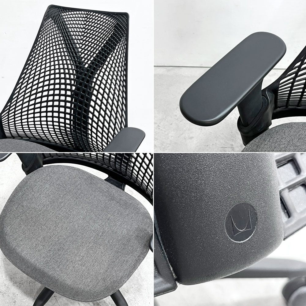 ハーマンミラー HermanMiller セイルチェア SAYL Chair デスクチェア オフィスチェア アジャスタブルアーム ブラック イヴ・ベアール 2021年製 ●