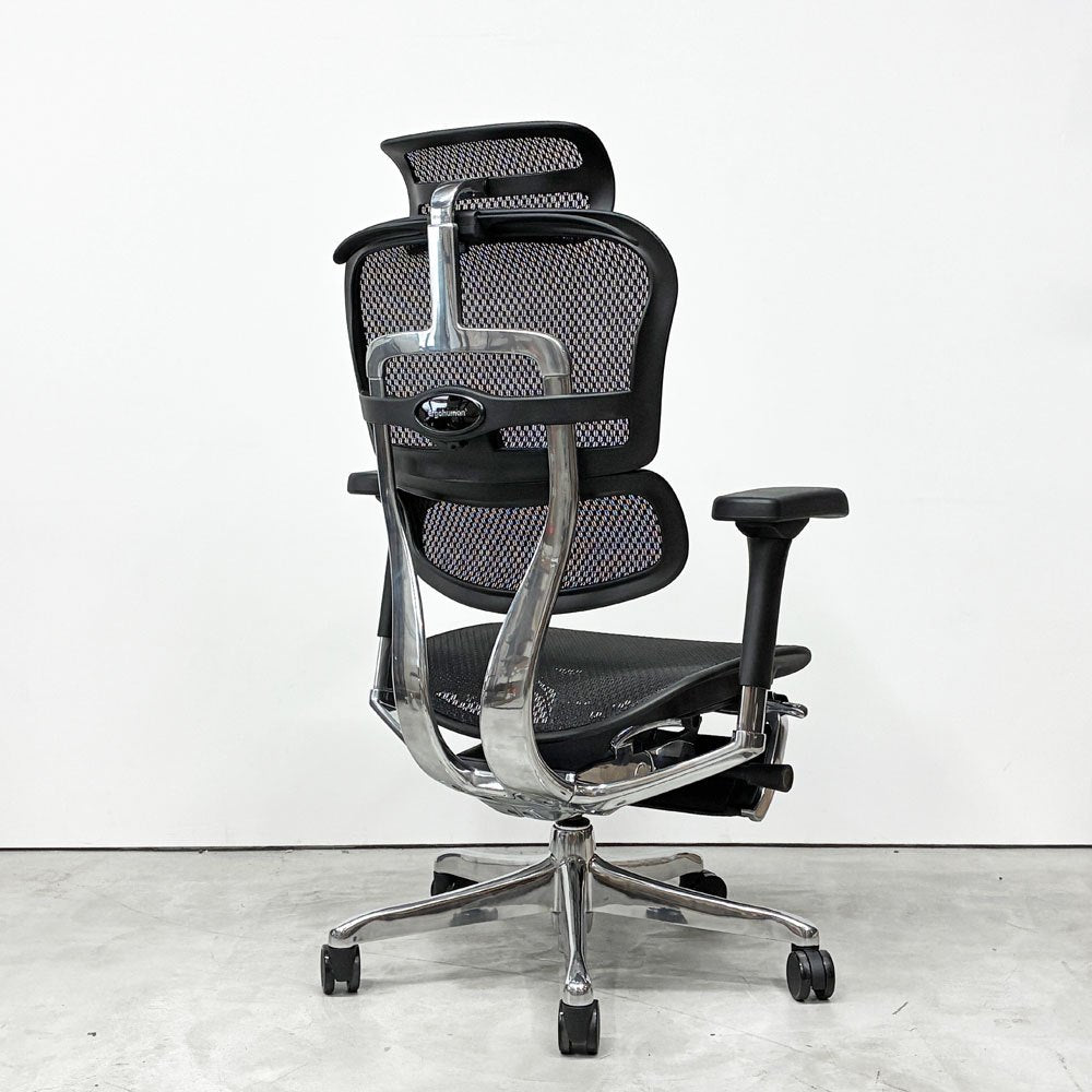 エルゴヒューマン Ergohuman プロ2 オットマン PRO2 ottoman デスクチェア ブラックメッシュ オットマン内蔵式 メモリーロッキング 2024年製 定価￥293,700- ◎
