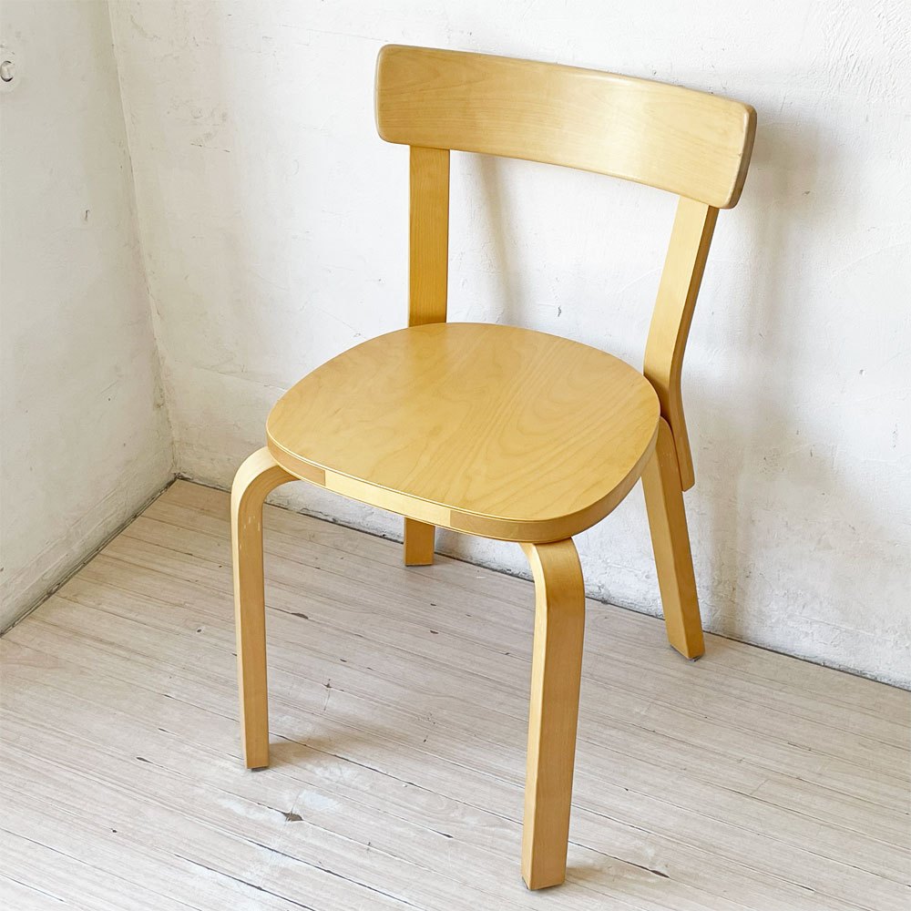 アルテック artek チェア69 Chair69 ダイニングチェア ナチュラルラッカー アルヴァ・アアルト Alva Aalto フィンランド 北欧家具 A ★
