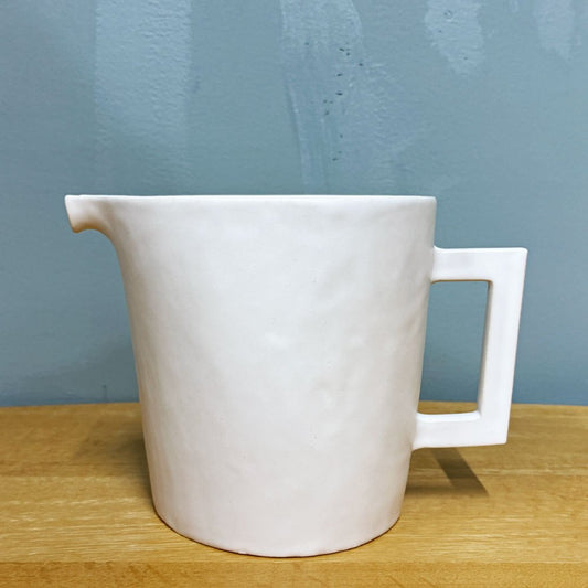 安藤雅信 手付ピッチャー S 白マット釉 陶器 現代作家 ◎