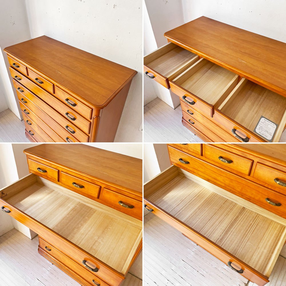 横浜ダニエル DANIEL エトランジェ Etranger チェストナイン E-105 9杯抽斗 樺桜材 アーリーアメリカン クラシカル 参考定価約75万円 ★