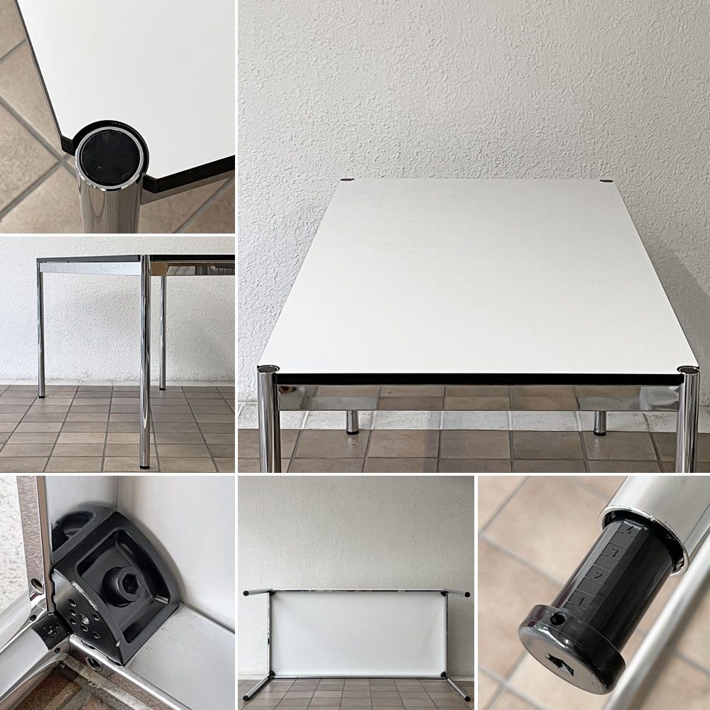 USMハラー USM Haller モジュラーファニチャー ハラーテーブル デスク W150 x D75 × H74cm  パールグレーラミネート (ホワイト) モダンデザイン ◇