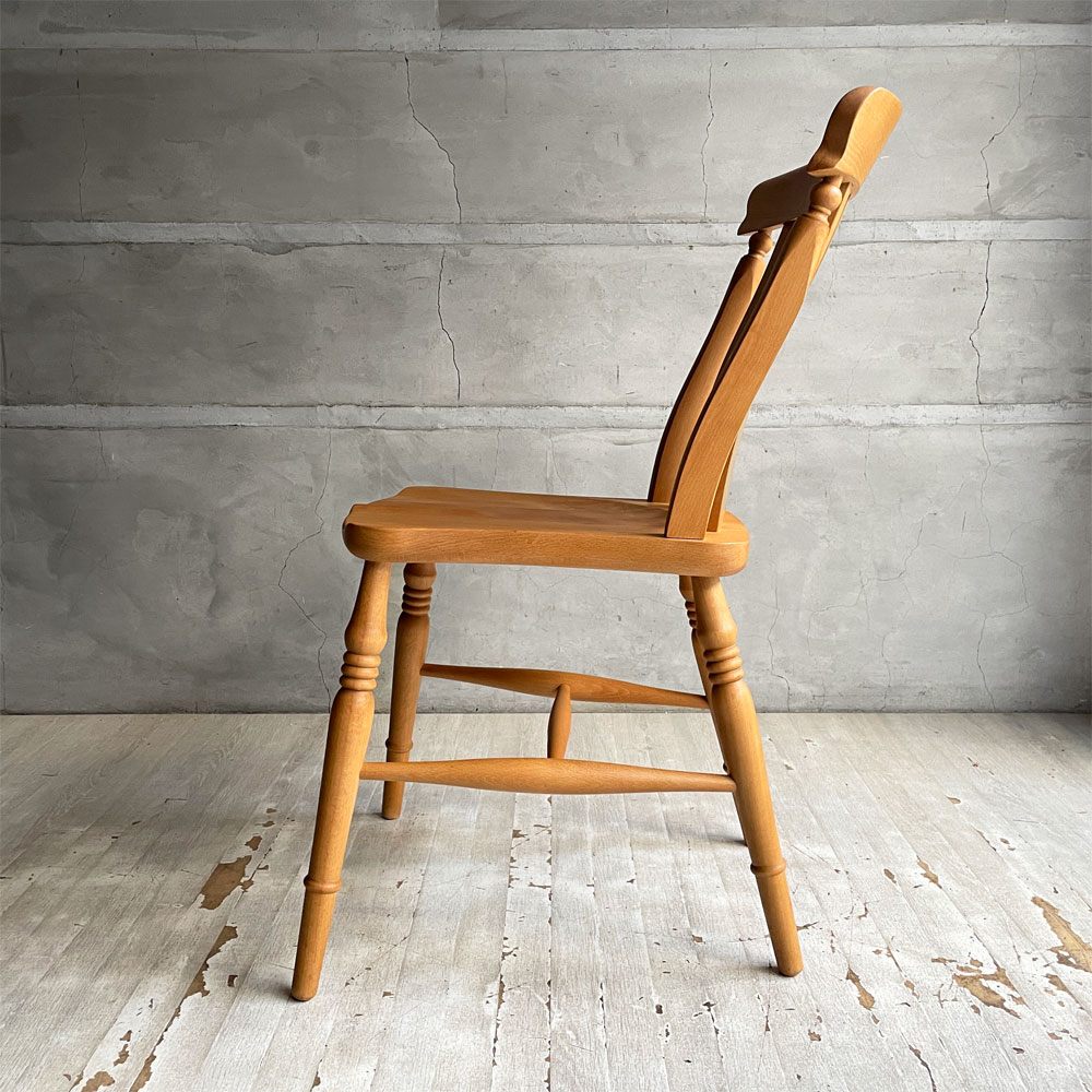 ペニーワイズ THE PENNY WISE スラットバックチェア ダイニングチェア ブナ無垢材 ナチュラル 英国カントリースタイル 定価￥49,500- B ♪