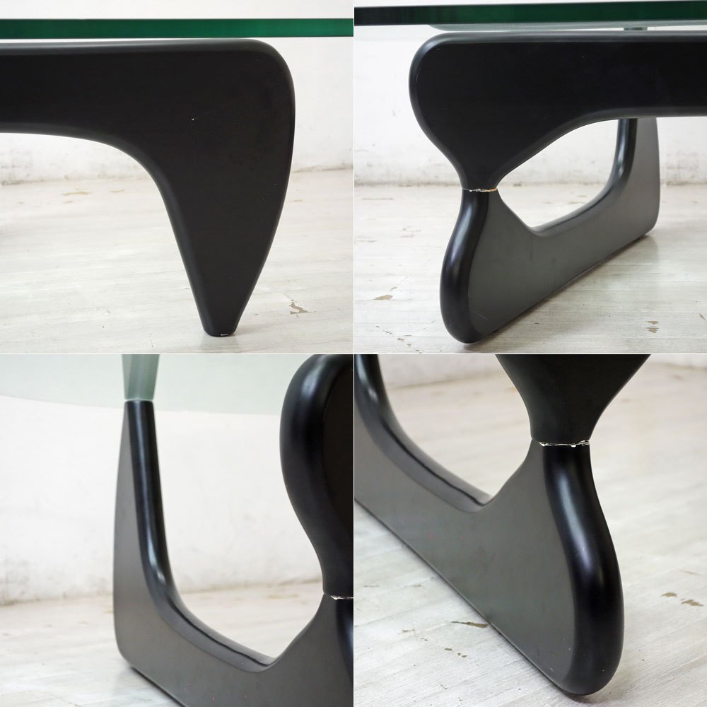 イサムノグチ Isamu Noguchi コーヒーテーブル Coffee Table ガラス天板厚20mm リプロダクト品 デザイナーズ家具 名作 ●