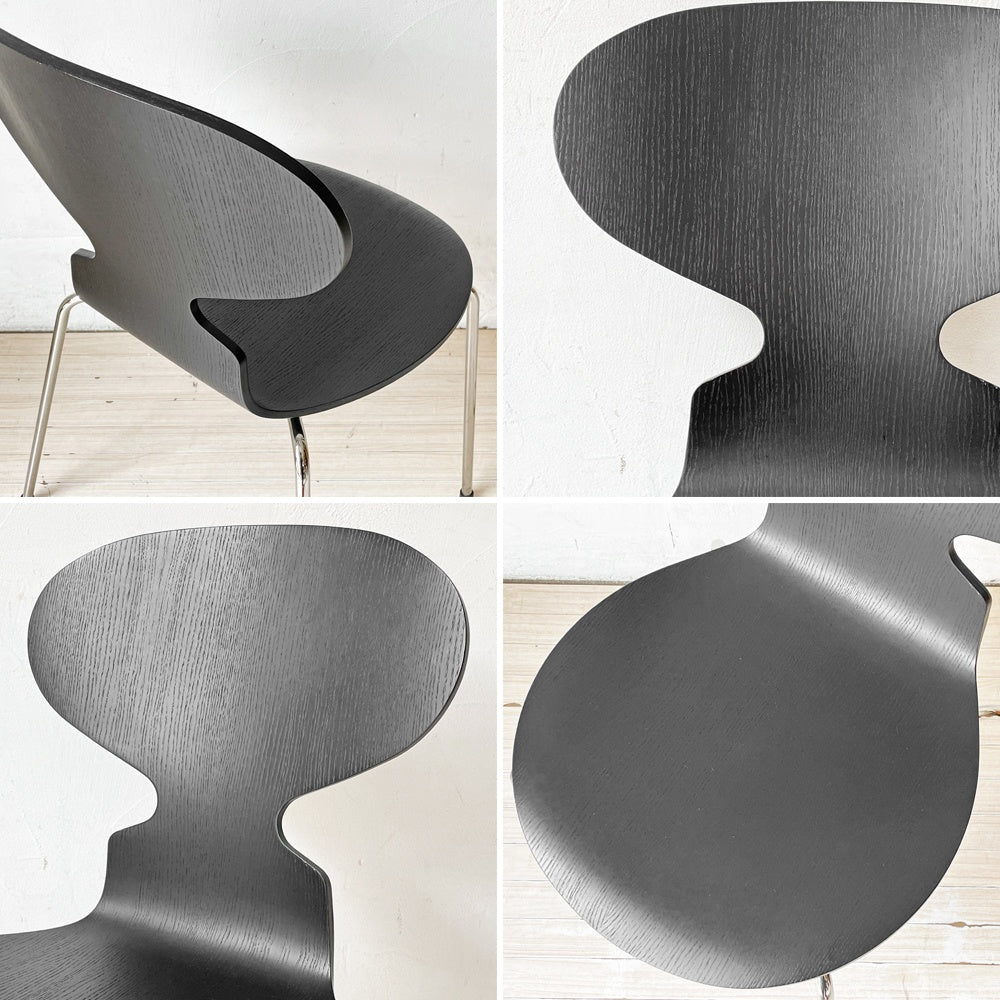 フリッツハンセン Fritz Hansen アントチェア アリンコチェア 4本脚 カラードアッシュ ブラック アルネ・ヤコブセン デンマーク 北欧家具 ★