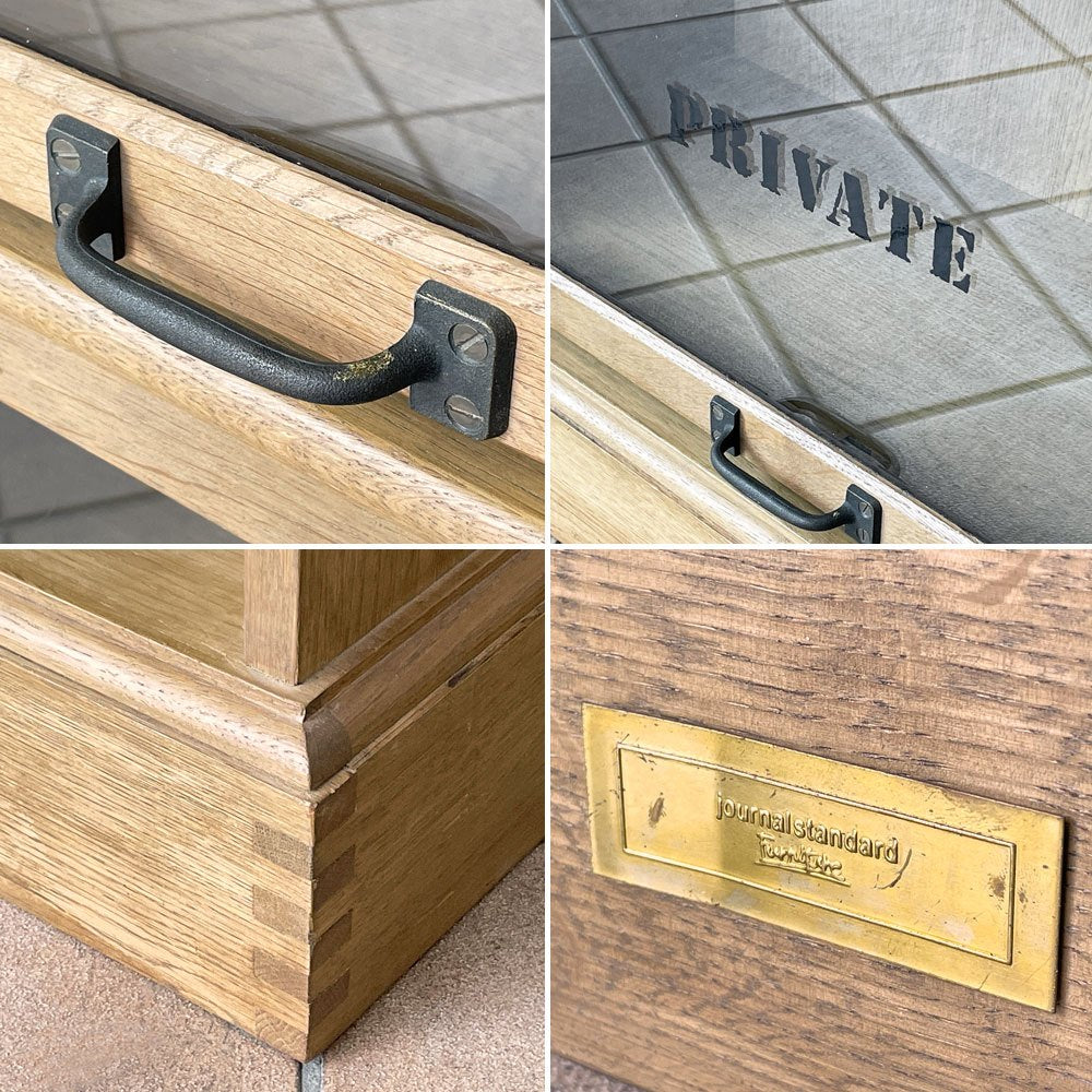 ジャーナルスタンダードファニチャー journal standard Furniture ボンド スライドキャビネット BOND SLIDE CABINET ブックケース オーク材 4段 扉2枚欠品 ◇