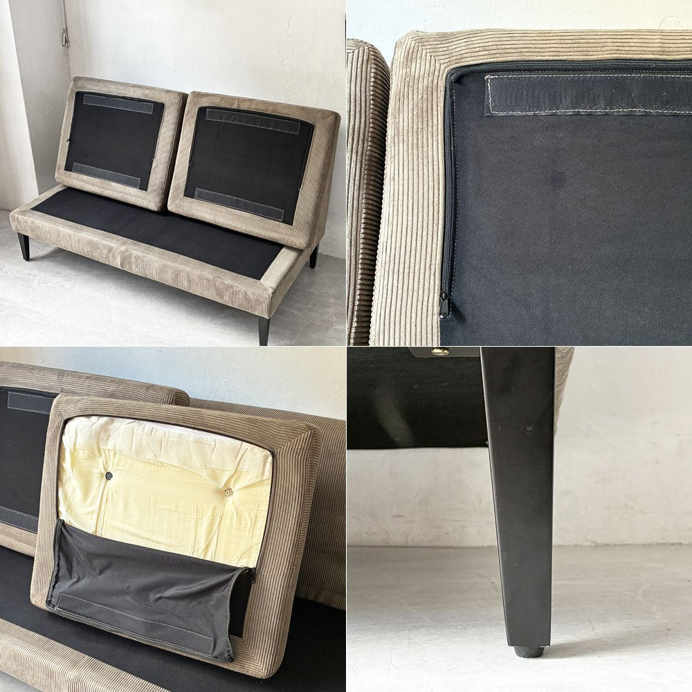 クラッシュゲート CRASHGATE ノットアンティークス Knot Antiques グレス GRESS 2人掛けソファ コーデュロイ 肘なし W140cm 関家具 定価￥75.900- ★