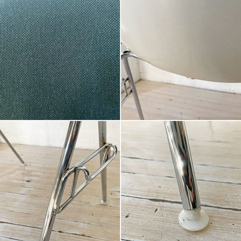 ハーマンミラー Herman Miller サイドシェルチェア セカンド 2nd ビンテージ アプホルスター スクールベース スタッキングベース 肘掛けテーブル付 イームズ ミッドセンチュリー D ★