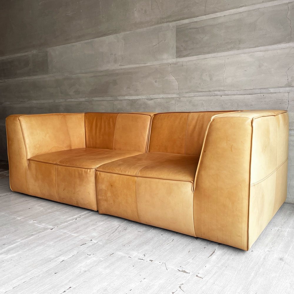 カーフ Karf グローヴソファ レザー Glove Sofa Leather 3人掛け 3Pソファ 本革 フルグレインレザー セパレート W200  定価￥836,000- ♪