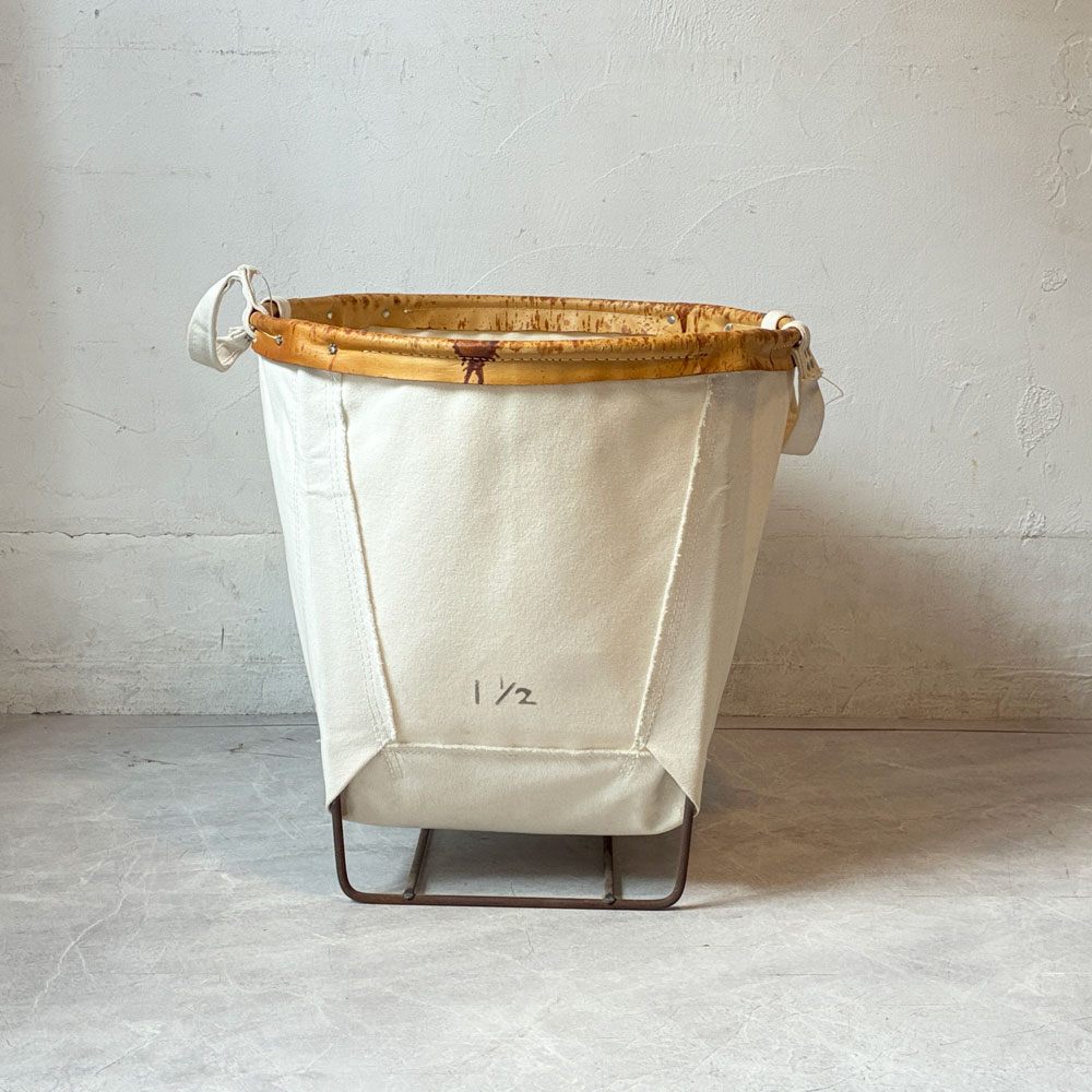 スティールキャンバス Steele Canvas Basket バスケット ラウンド 帆布×レザー×アイアン 工業デザイン 廃盤 ★
