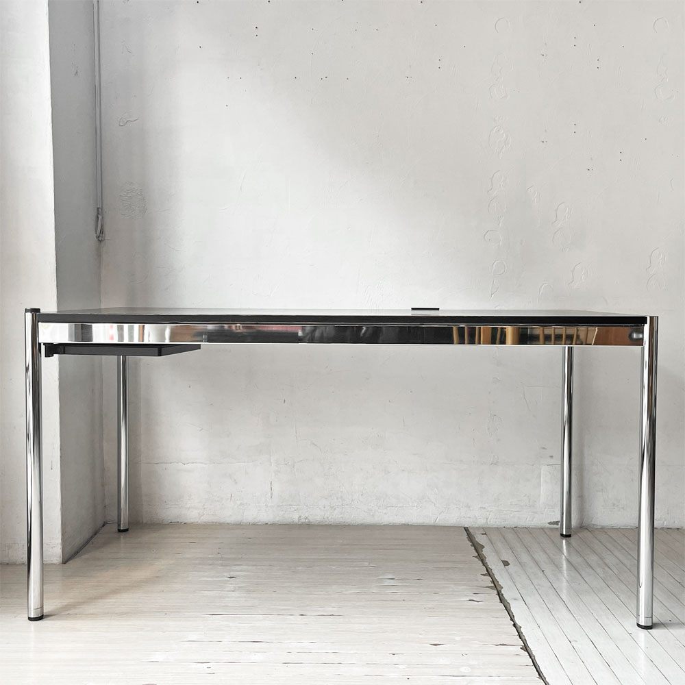 ユーエスエムハラー USMハラー USM Haller モジュラーファニチャー ハラーテーブル ワークデスク W150cm オーク材 ブラック ペントレー＆トロメオ用パーツ付き 高さ調整リング付き+H2cm ★