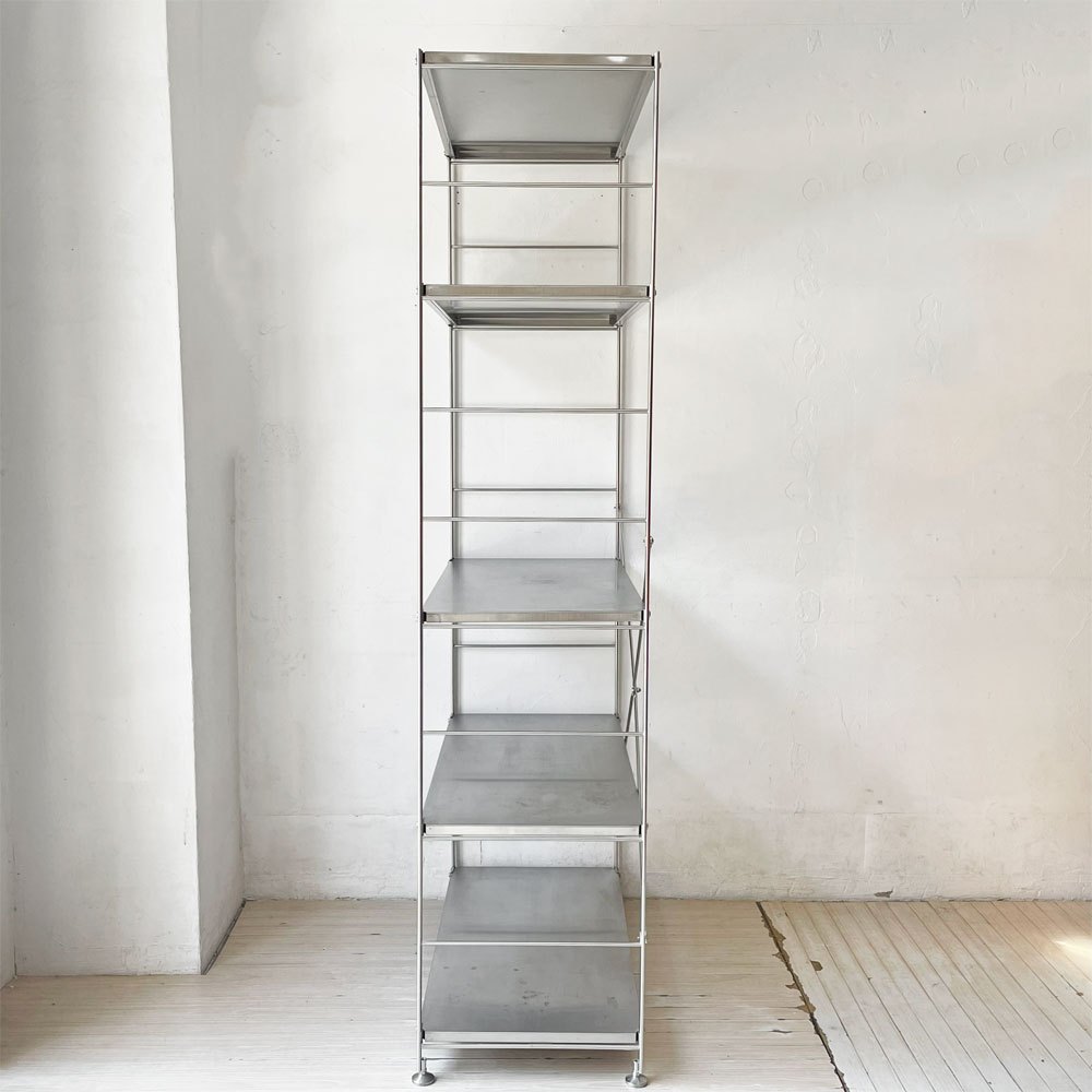 無印良品 MUJI ステンレスユニットシェルフ ステンレス棚セット ワイド 大 1列5段 収納家具 定価 ￥34,900- ★