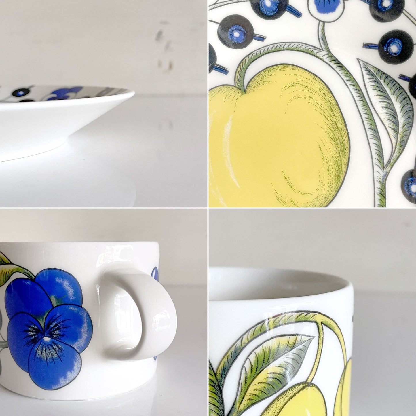 アラビア ARABIA パラティッシ PARATIISI ティーカップ&ソーサー ブルー&イエロー ビルガー・カイピアイネン Birger Kaipiainen フィンランド 北欧食器 C ■