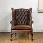 ロイズアンティークス Lloyd's Antiques リプロダクションシリーズ チェスターフィールド B&Cウイングチェア 1シーターソファ 鋲 本革 英国 ◎