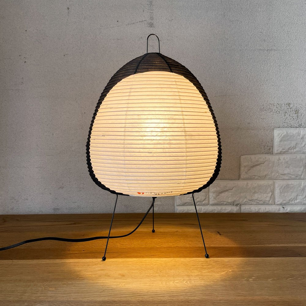 イサムノグチ Isamu Noguchi アカリ AKARI 1AB スタンドライト 和紙シェード ブラック Φ26cm 箱付 名作照明 定価￥27,500- ◎