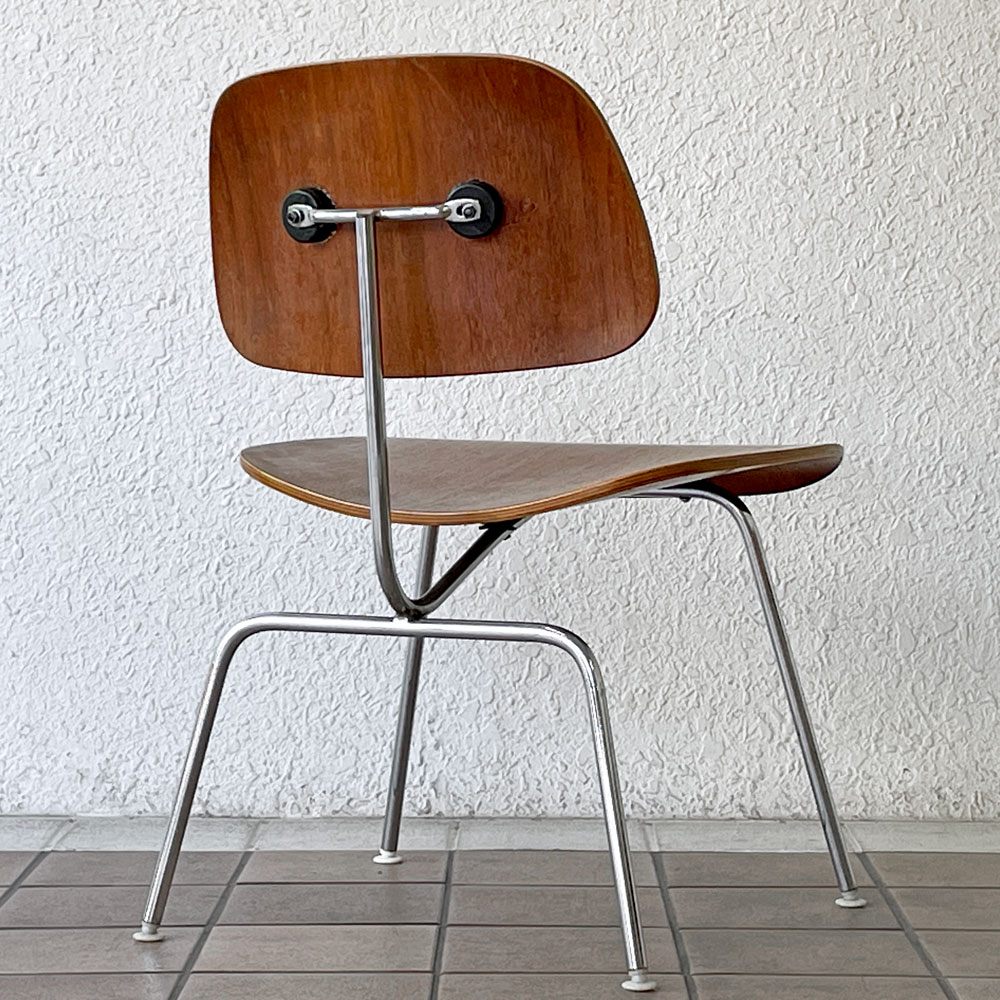 ハーマンミラー Herman Miller プライウッドダイニングチェア DCM ウォールナット メタルレッグ 90's ビンテージ C&R イームズ ミッドセンチュリー ◇