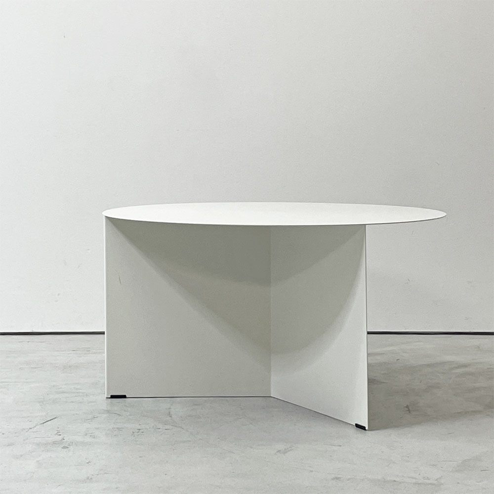 ヘイ HAY スリットテーブル SLIT TABLE XL ホワイト スチール サイドテーブル ローテーブル コーヒーテーブル ラウンド Φ65cm モダン デンマーク 北欧家具 ●
