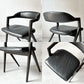 スクエアルーツ SQUARE ROOTS ランナチェア LANNA CHAIR ダイニングチェア アームチェア オーク材×牛革 レザー 美品 参考価格￥77,000- B ★