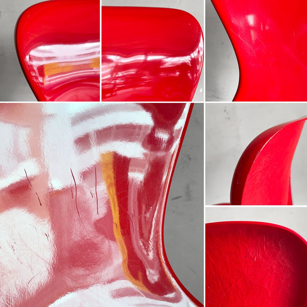 イデー IDEE ヨーンチェア YAWN CHAIR FRP レッド ダイニングチェア 岡嶌要 スペースエイジ 廃番　 ■