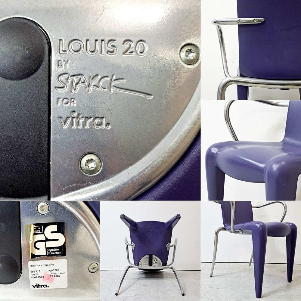 ヴィトラ Vitra ルイ20 Louis 20 スタッキングチェア ダイニングチェア アーム付 パープル フィリップスタルク Philippe Starck モダン ミニマル ミッドセンチュリー ●