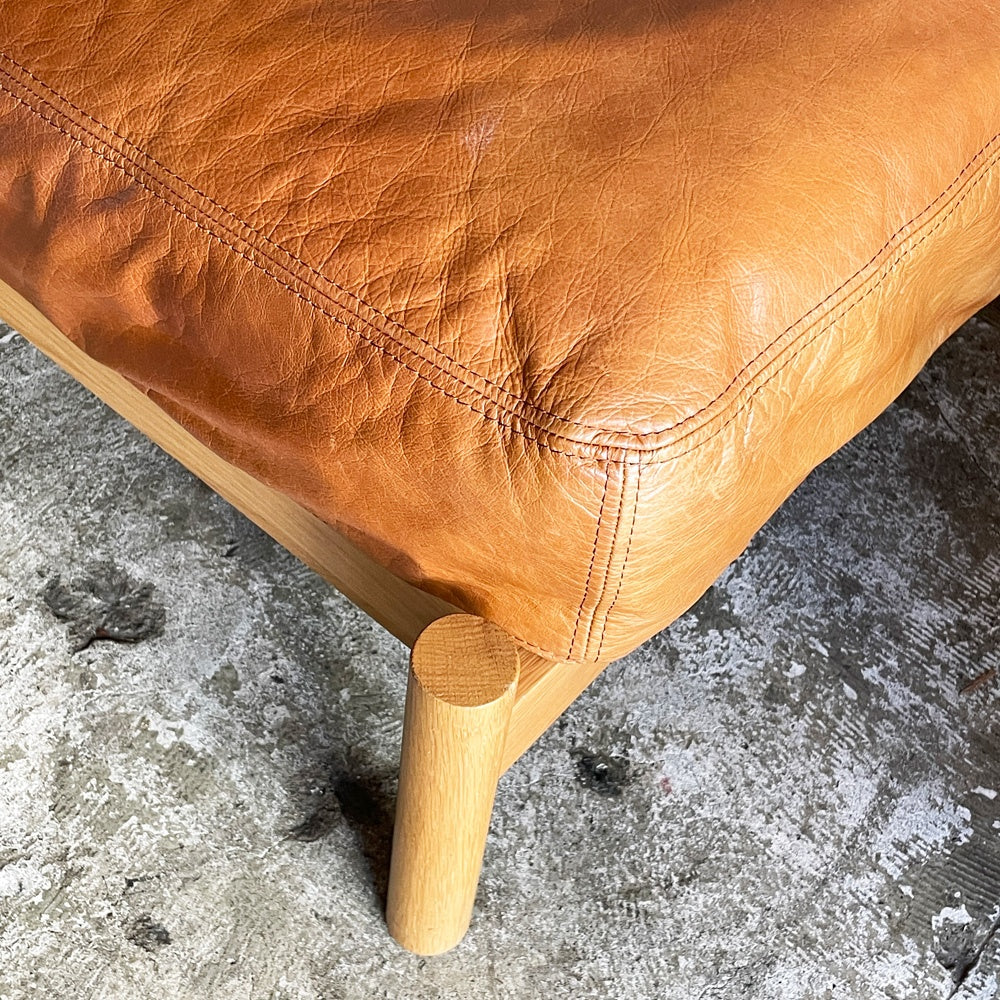イデー IDEE ディモンシュ オットマン レザー DIMANCHE OTTOMAN Leather フルグレインレザー ブラウン マリナ・ボーティエ ナチュラルデザイン 定価 ¥149,900- ■