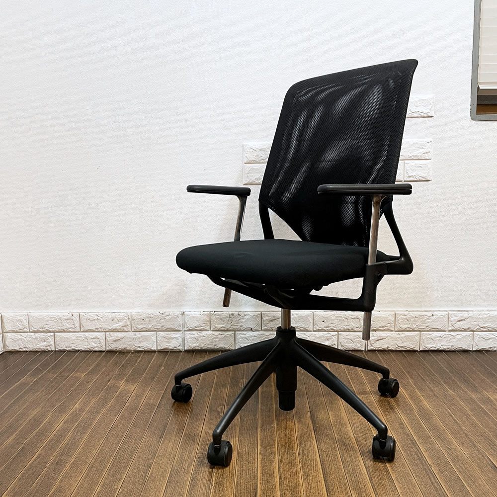 ヴィトラ vitra メダ2チェア MEDAⅡ オフィスチェア デスクチェア 昇降機能 リクライニングロック ブラック アルベルト・メダ 現状品 ◎