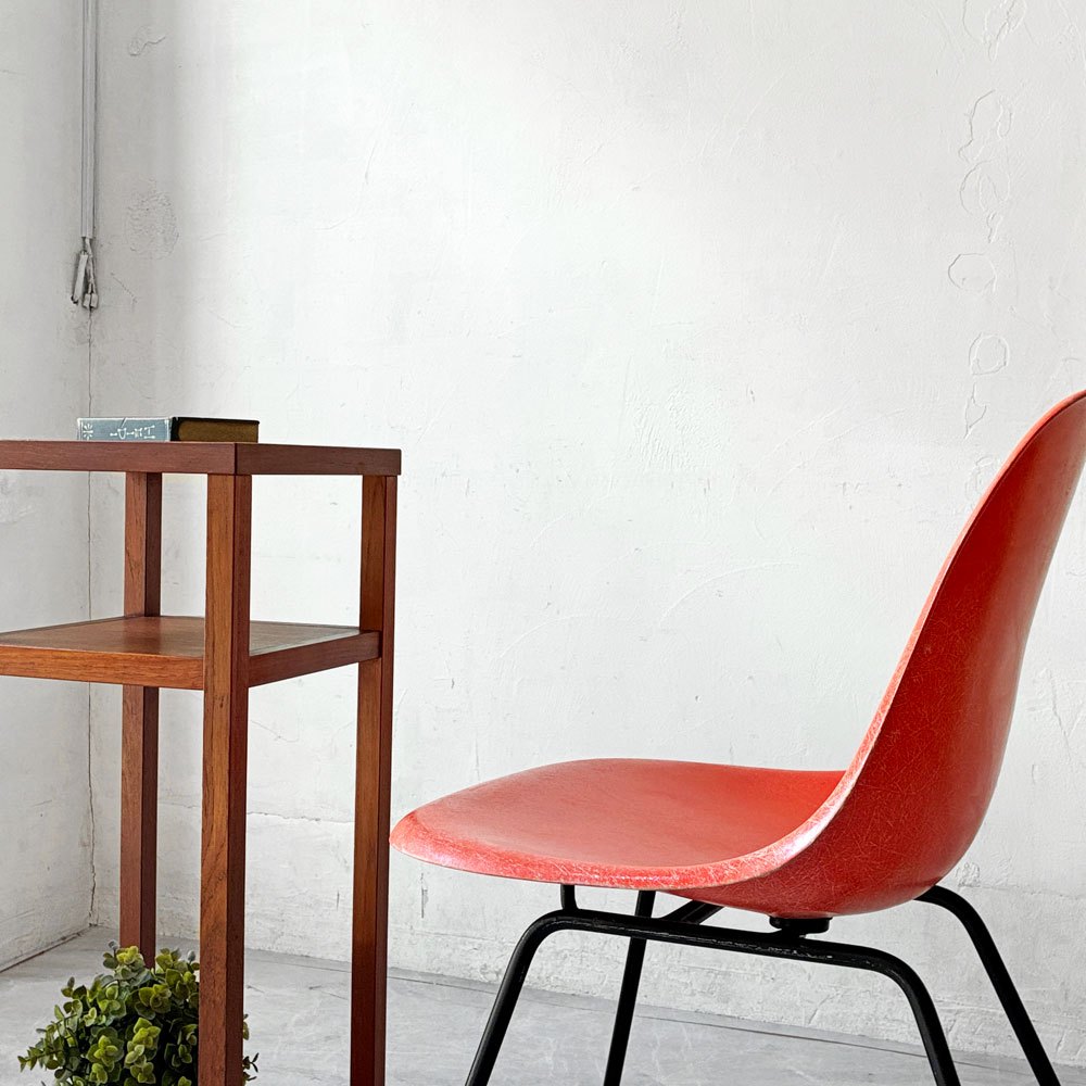 ハーマンミラー Herman Miller サイドシェルチェア セカンド 2nd FRP オレンジ Hベース イームズ ビンテージ ミッドセンチュリー ★