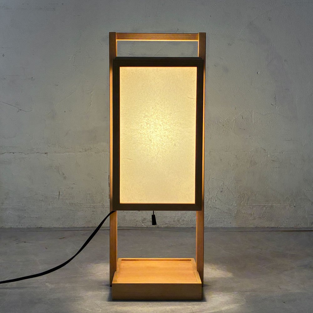 らんぱだ Lampada スタンドライト テーブルランプ 行灯 A520 仁 jin 国産檜材 雲竜紙 ジャパンディスタイル 保管品 箱付き 定価￥29,150- B ★