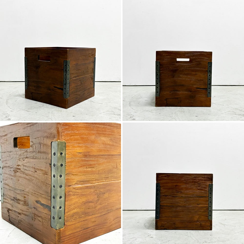 アクメ ファニチャー ACME Furniture トロイ TROY オープンシェルフ 3段 Lサイズ + トロイボックス TROY BOX L 収納 木箱 ボックス 1個セット チーク古材 インダストリアル 合計定価￥42,625- ●