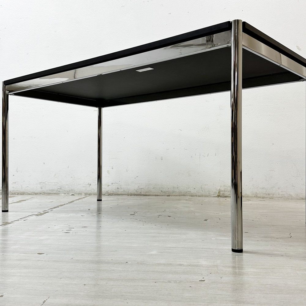 USMモジュラーファニチャー USM Haller USMハラーテーブル ワーキングデスク ダイニングテーブル チャコールリノリウム H74cm アジャスター A ●