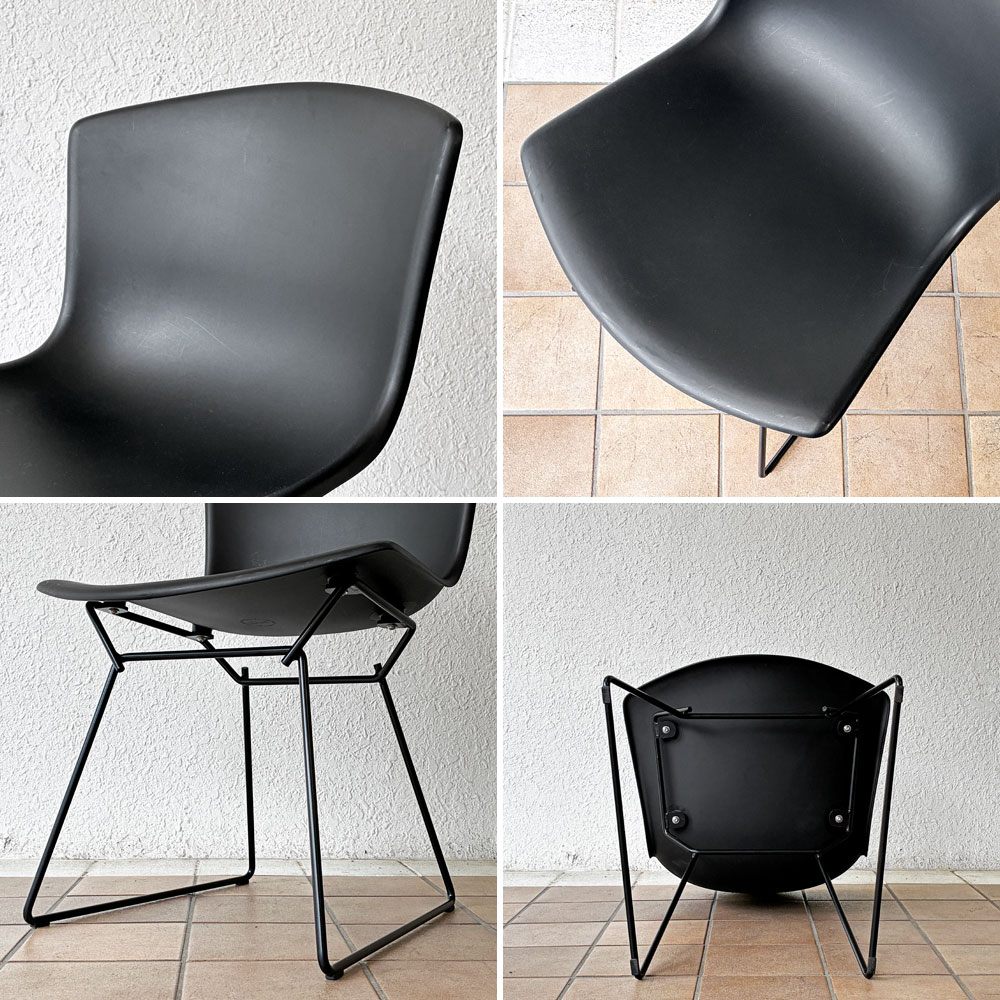 ノル Knoll ノール Bertoia Collection プラスチック サイドチェア Plastic Side Chair ブラック ハリー・ベルトイア ミッドセンチュリー A ◇
