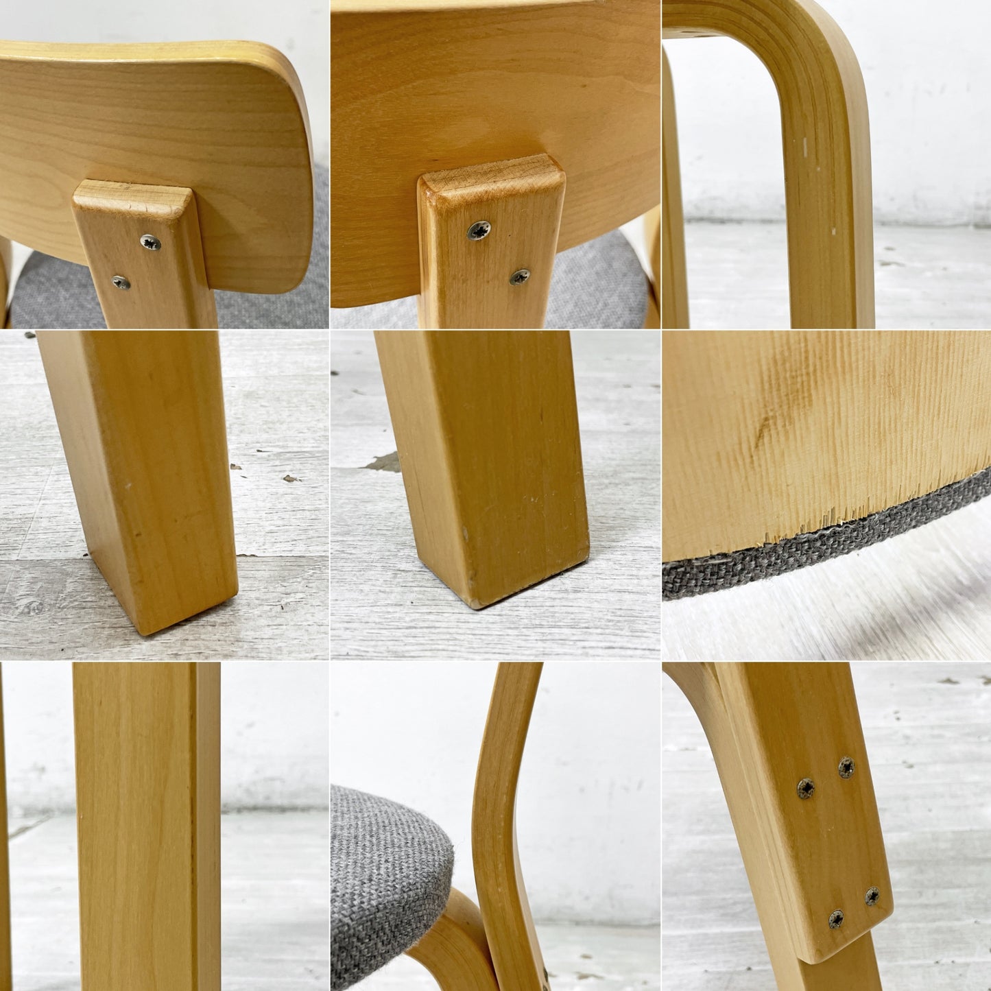 アルテック artek チェア69 Chair69 ダイニングチェア グレー ファブリック アルヴァ・アアルト Alva Aalto フィンランド 北欧家具 A ●