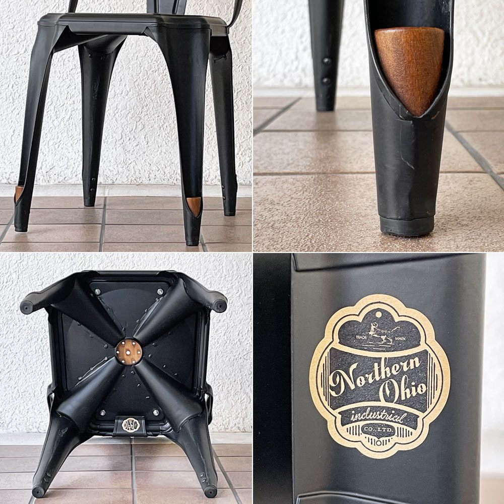ノーザンオハイオインダストリアル Northern Ohio Industrial マルチプルズチェア Multipls Chair ダイニングチェア スタッキング ブラックスチール インダストリアルデザイン B ◇