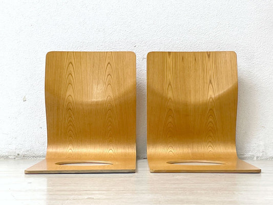 天童木工 TENDO 座椅子 ローチェア 2脚セット ケヤキ プライウッド 藤森健次 和モダン ●