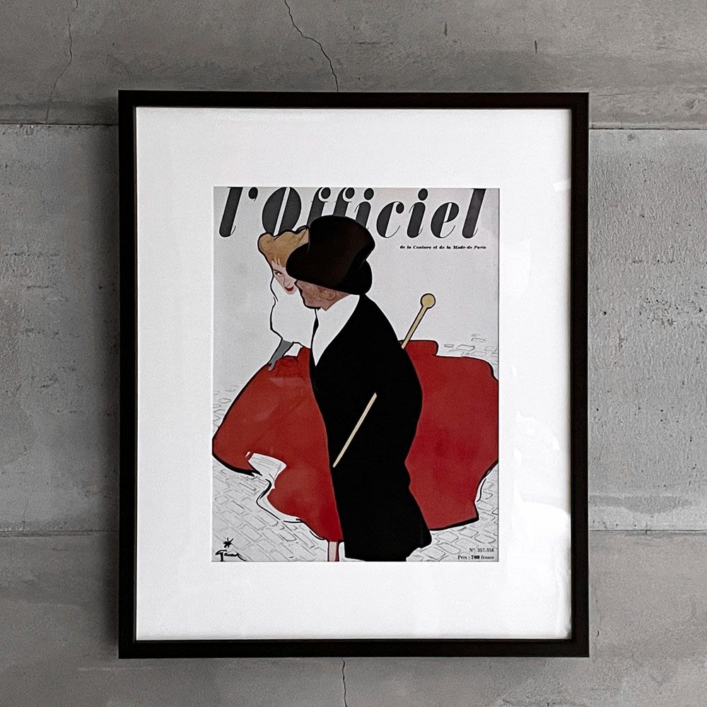 ルネ・グリュオー Rene Gruau ロフィシェル L'Officiel ポスター アートプリント 額装品 レトロ ♪