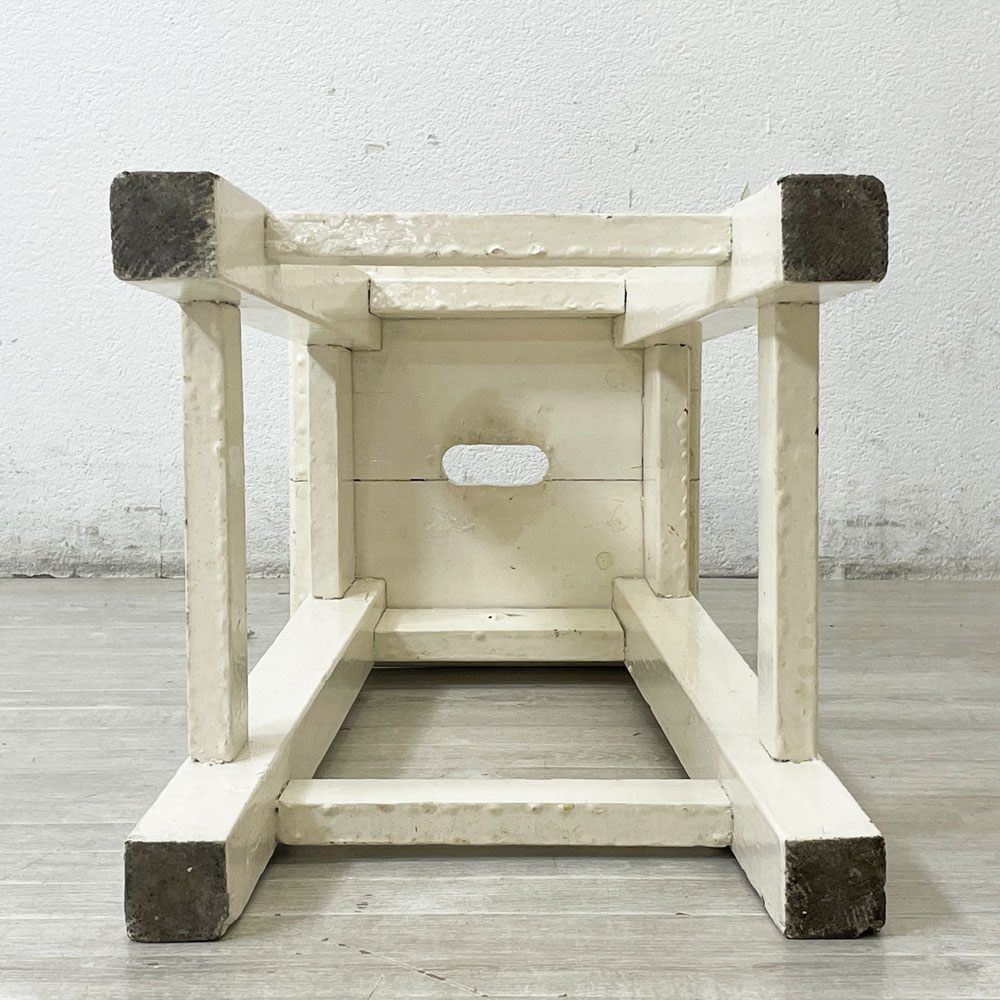 フェール トラヴァイユ Fer travail GOMENOL Wood stool H55.5 スツール シャビーシック インダストリアル C ●