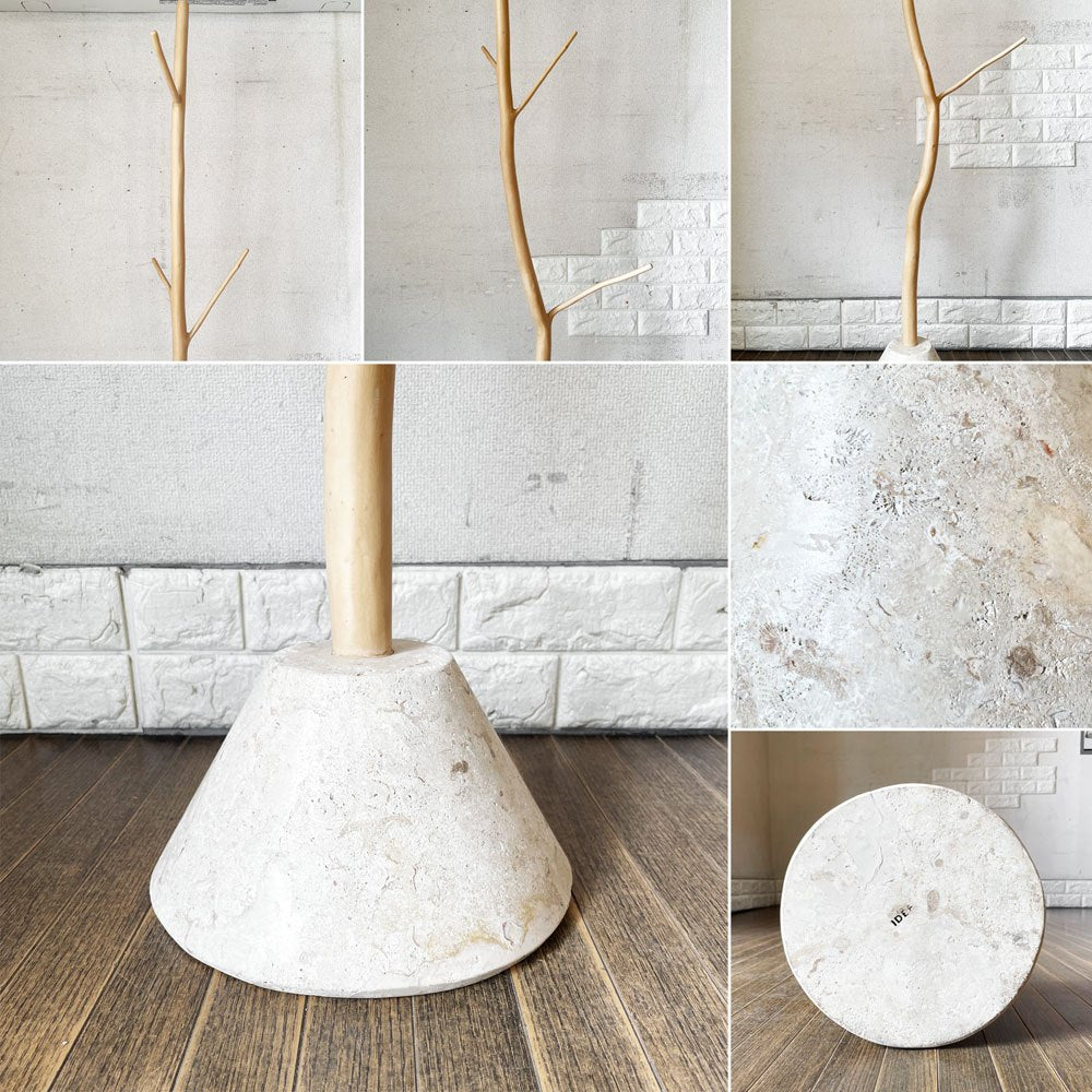 イデー IDEE ウッデンコートツリー Wooden Coat Tree コートスタンド コートハンガー タマリン材×マクタン石 H183cm 定価￥33,000- ◎