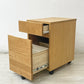 無印良品 MUJI デスクワゴン デスクキャビネット 袖机 オーク材 キャスター付 抽斗2杯 ナチュラル ●