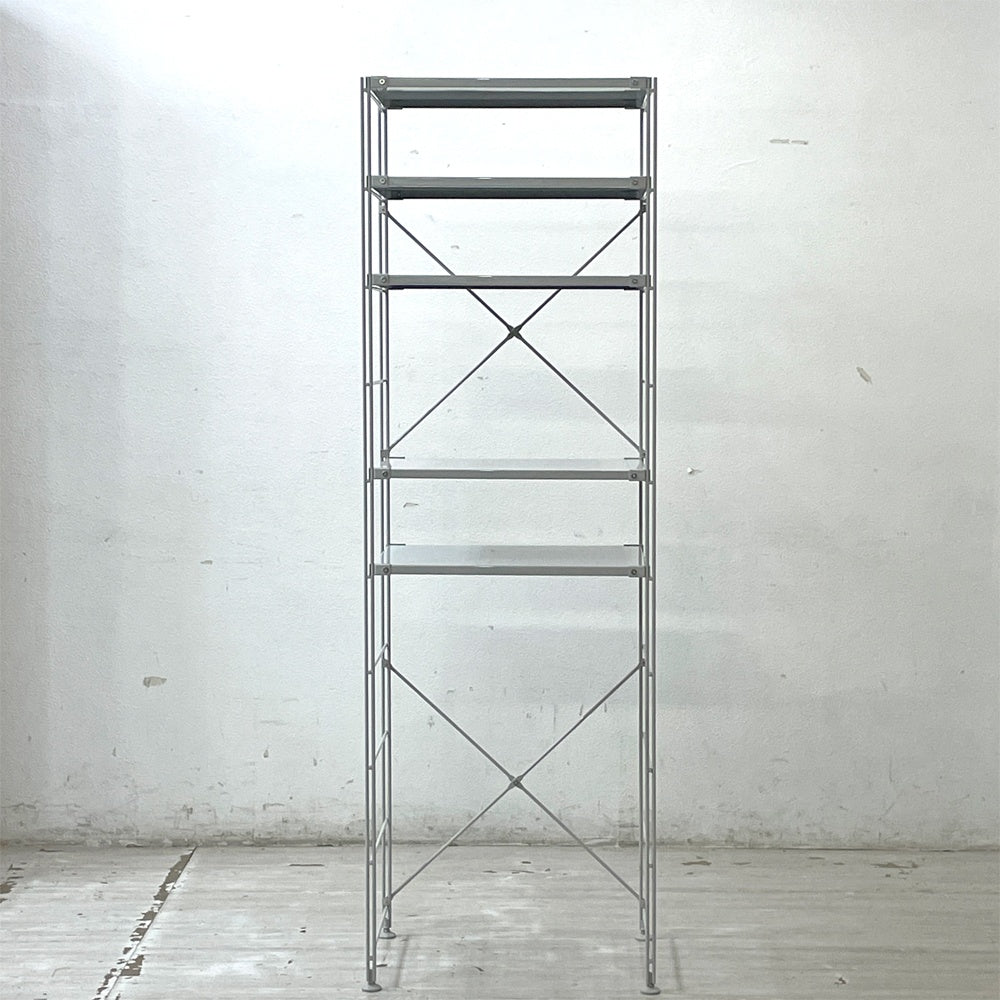 無印良品 MUJI スチールユニットシェルフ オープンシェルフ スチール棚 5段 W58 H175cm ●
