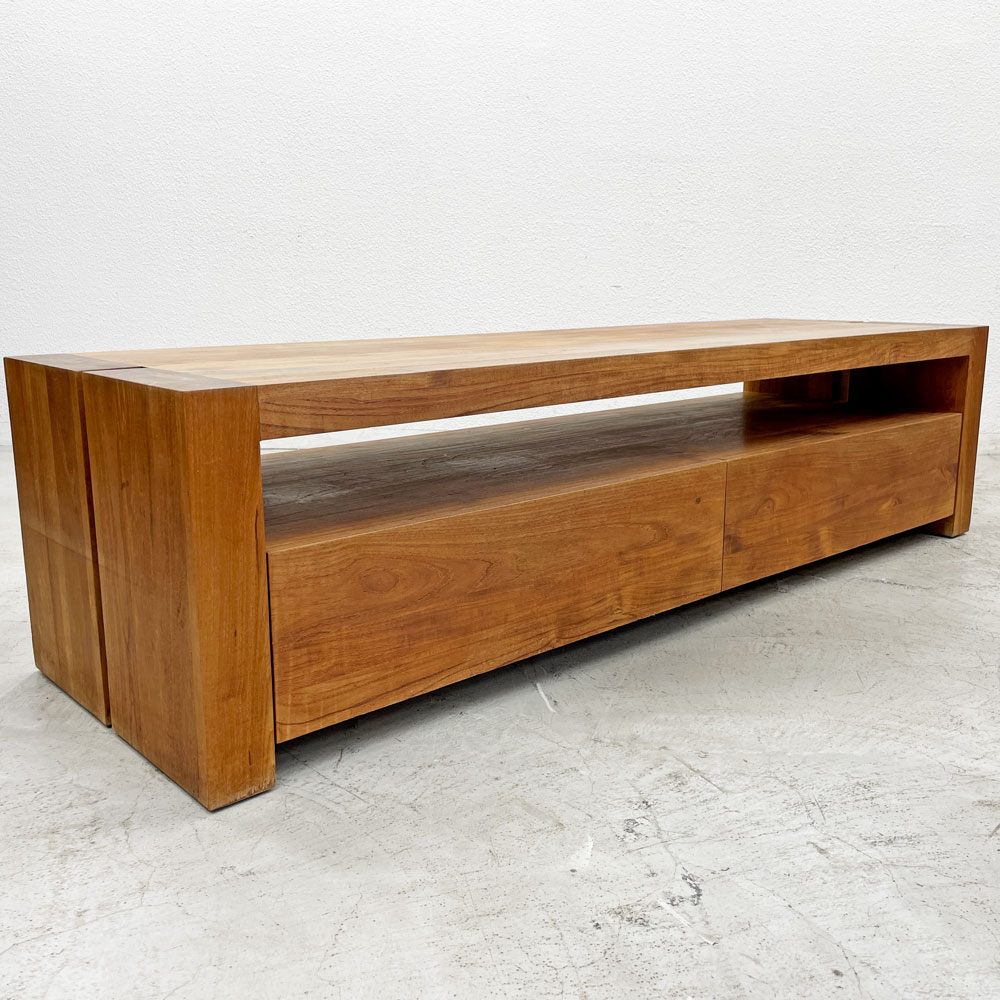 スキャンティーク SCANTEAK アトス ATHOS TVボード AVボード 2ドロワー W180cm チーク無垢材 〓
