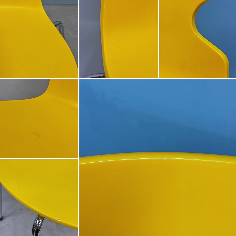フリッツハンセン Fritz Hansen アントチェア ANT CHAIR 4本脚 イエロー ラッカー仕上げ 2000年製 アルネ・ヤコブセン デンマーク 北欧家具 ◎
