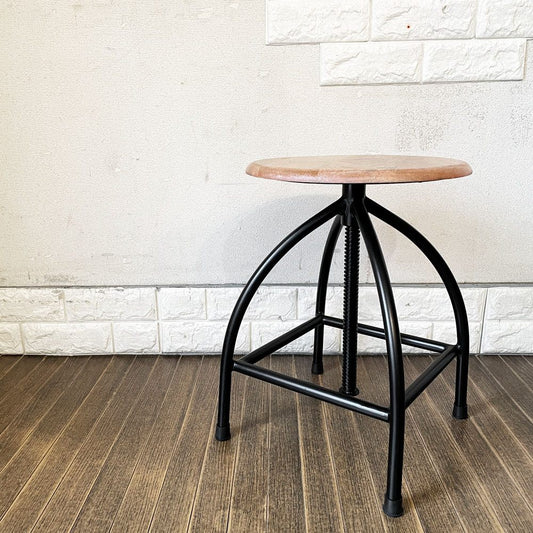 ブロストコペンハーゲン Broste Copenhagen サイアースツール SIRE Stool ナチュラル×ブラック マンゴーウッド座面 回転式昇降 参考定価￥27,280- ◎