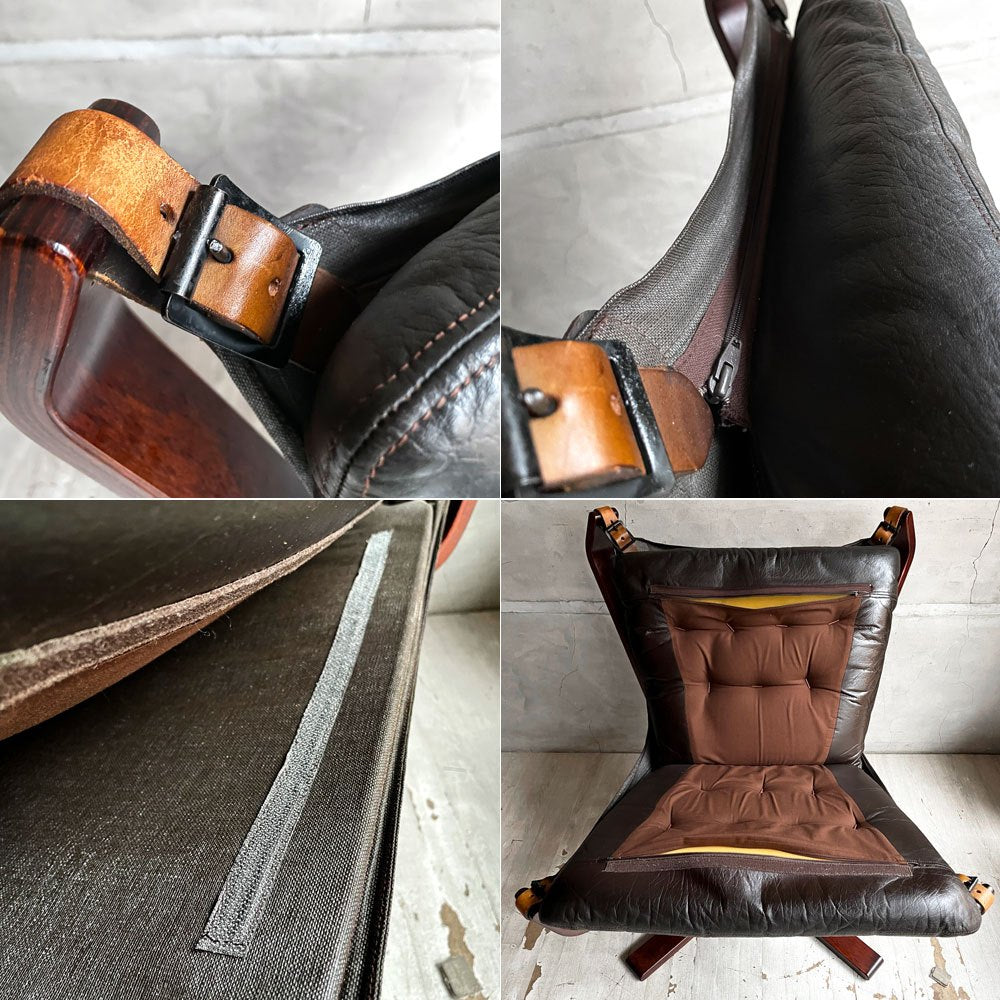 バットネ VATNE ファルコンチェア Falcon Chair ローバック イージーチェア ラウンジチェア 1Pソファ シガード・レッセル 本革 ビンテージ 北欧 ノルウェー ♪