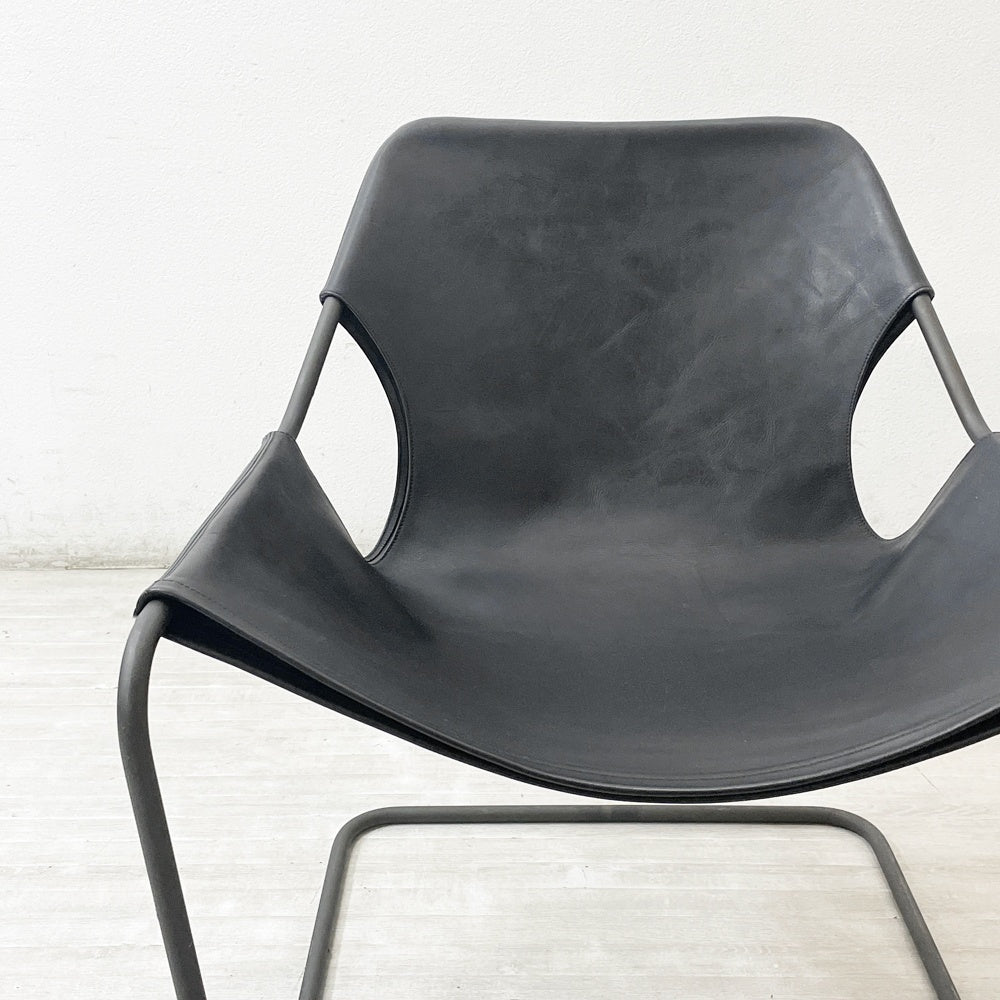 オブジェクト OBJEKTO パウリスターノ PAULISTANO ARM CHAIR アームチェア ブラックレザー パウロ・メンデス・ダ・ロシャ MoMA 参考定価￥528,000- ●